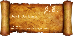 Jekl Barbara névjegykártya